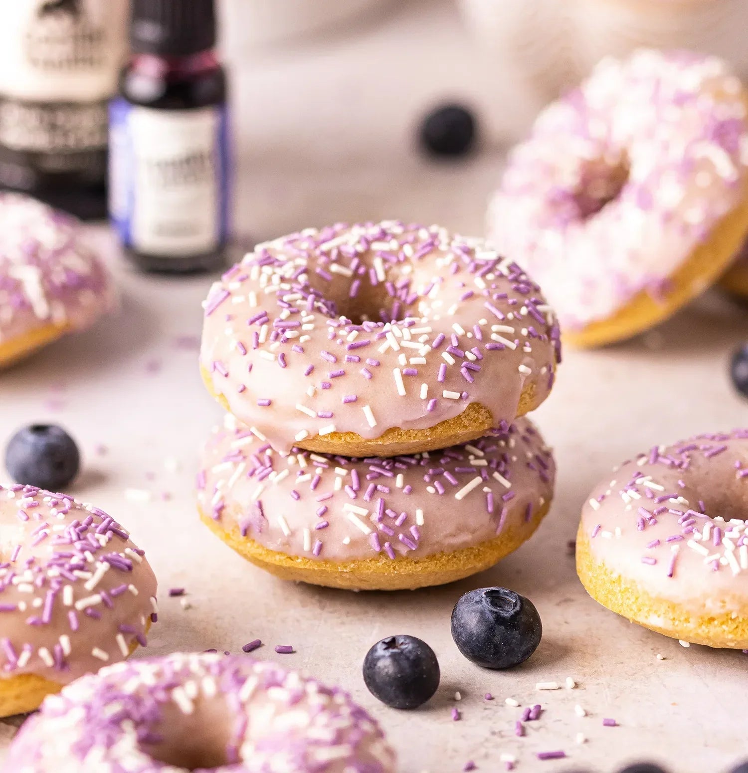 Baked Blueberry Doughnuts