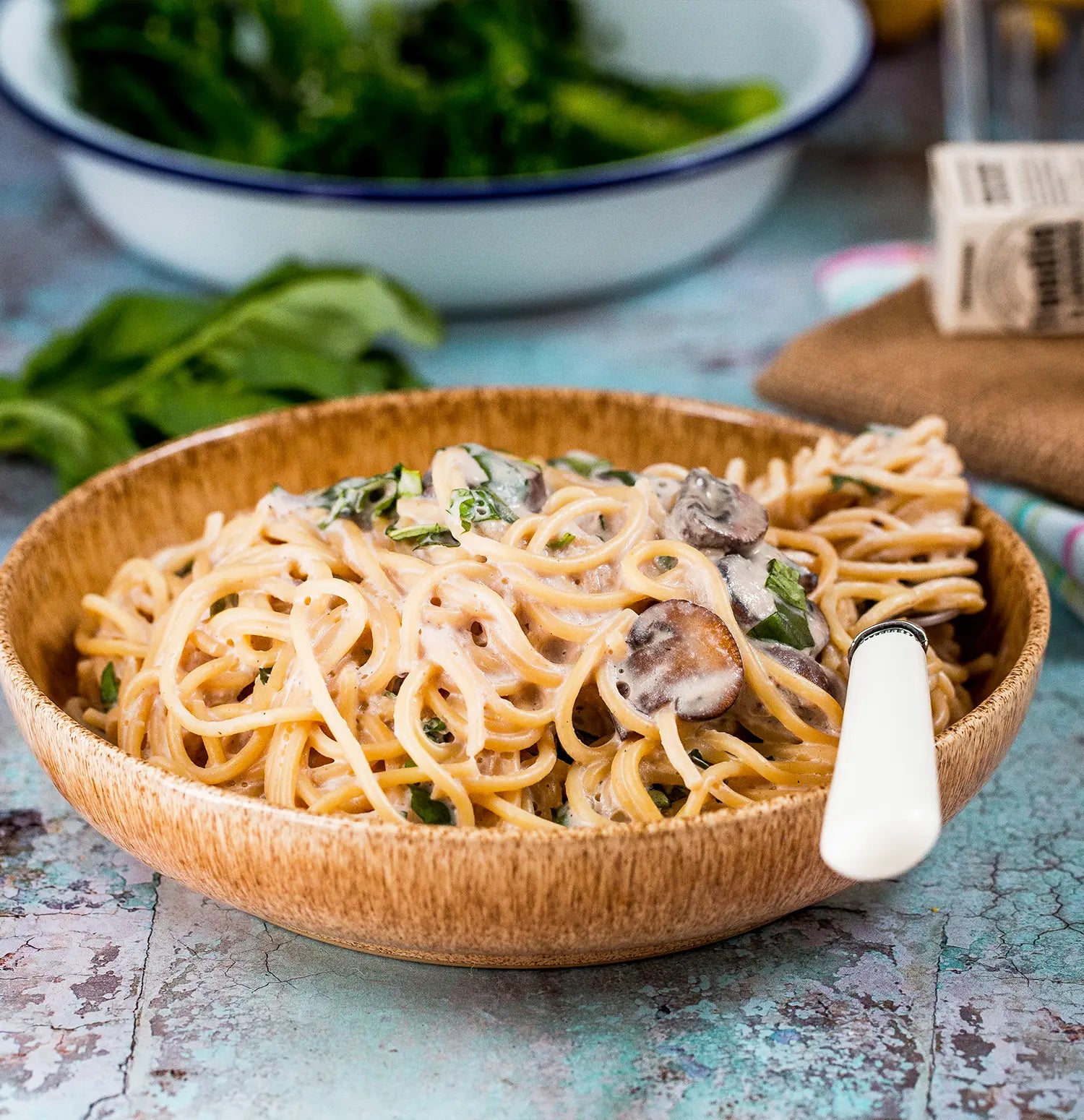 Vegan Creamy Lemon & Basil Pasta