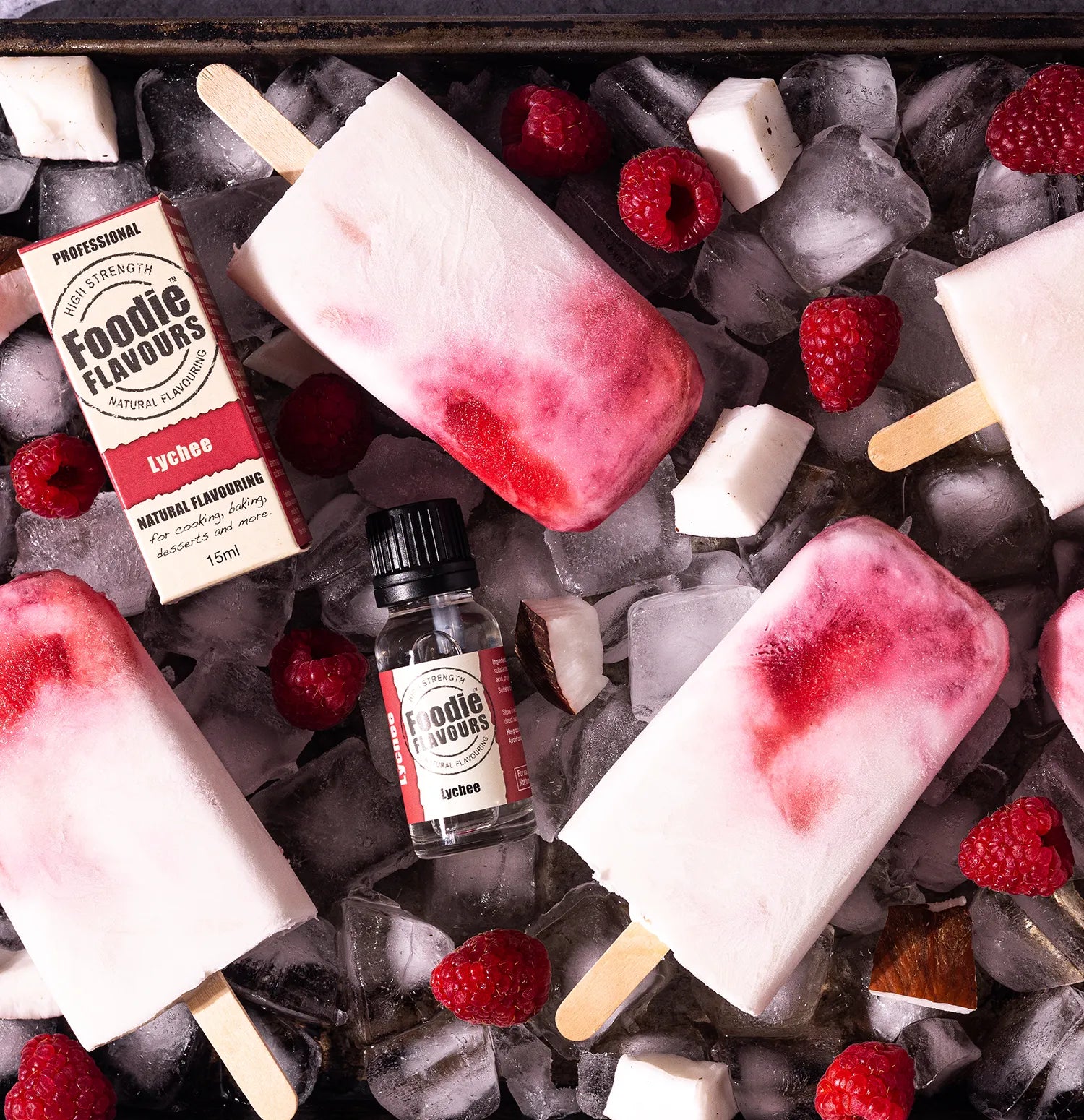 Lychee & Raspberry Ice Lollies