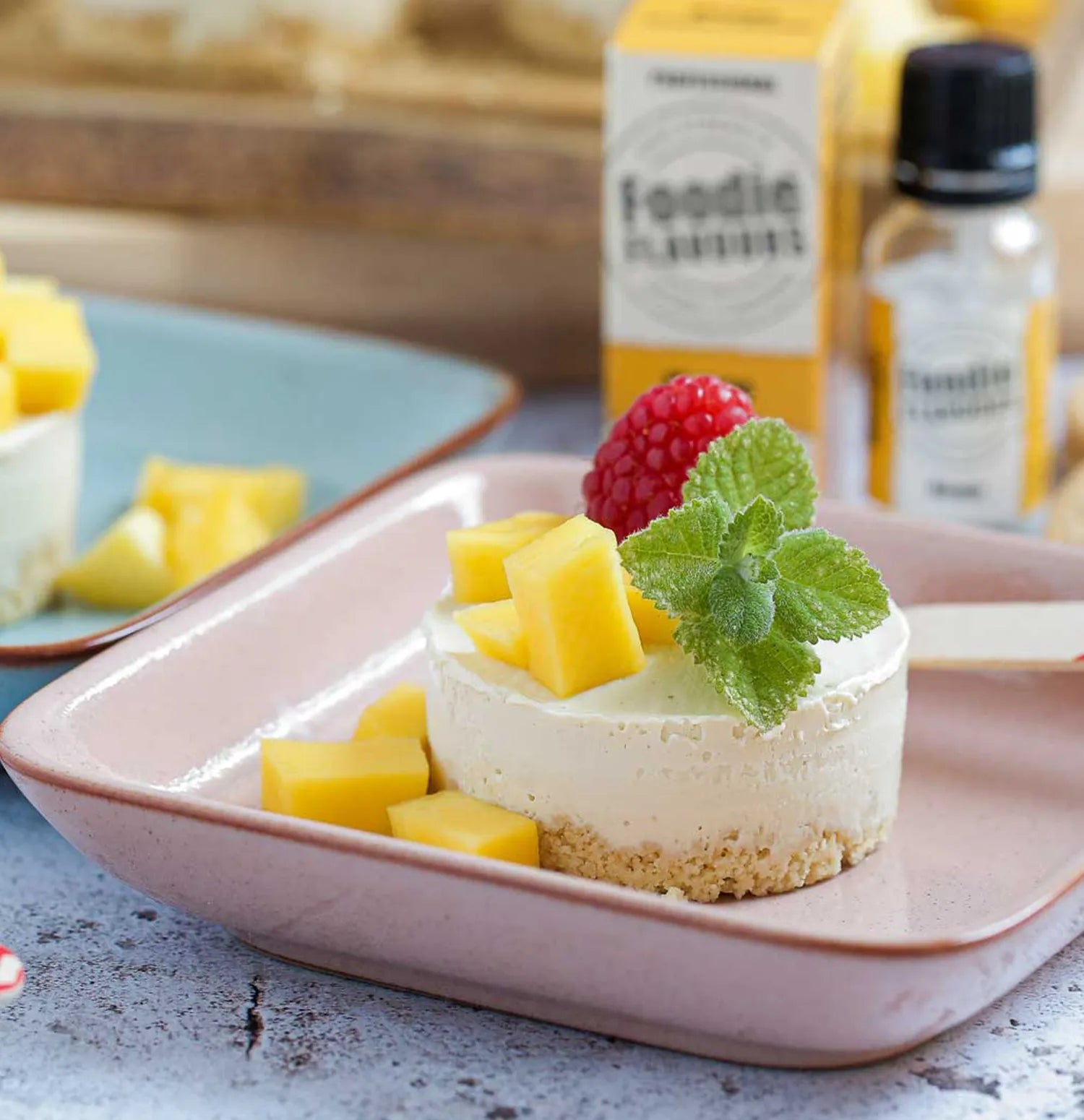 No-Bake Mini Mango Cheesecakes