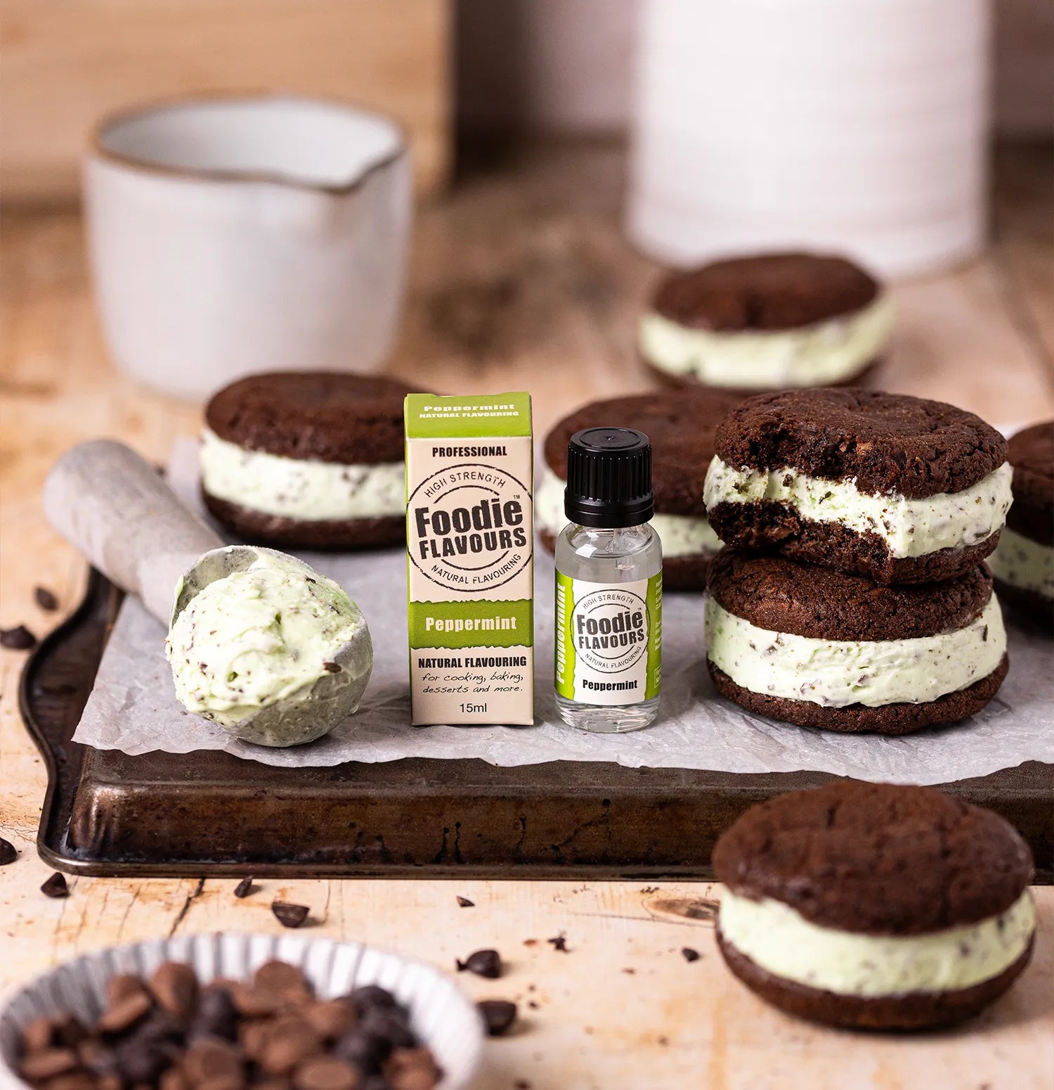 Peppermint Ice Cream Sandwiches