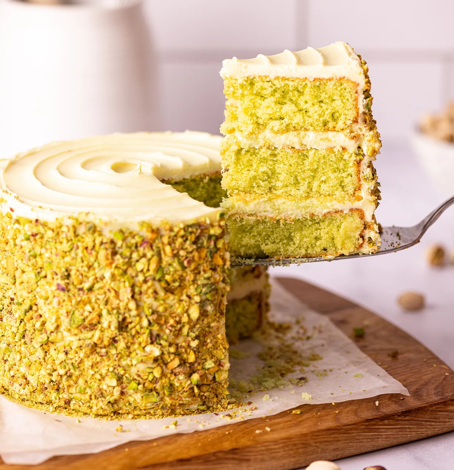 Pistachio & White Chocolate Cake