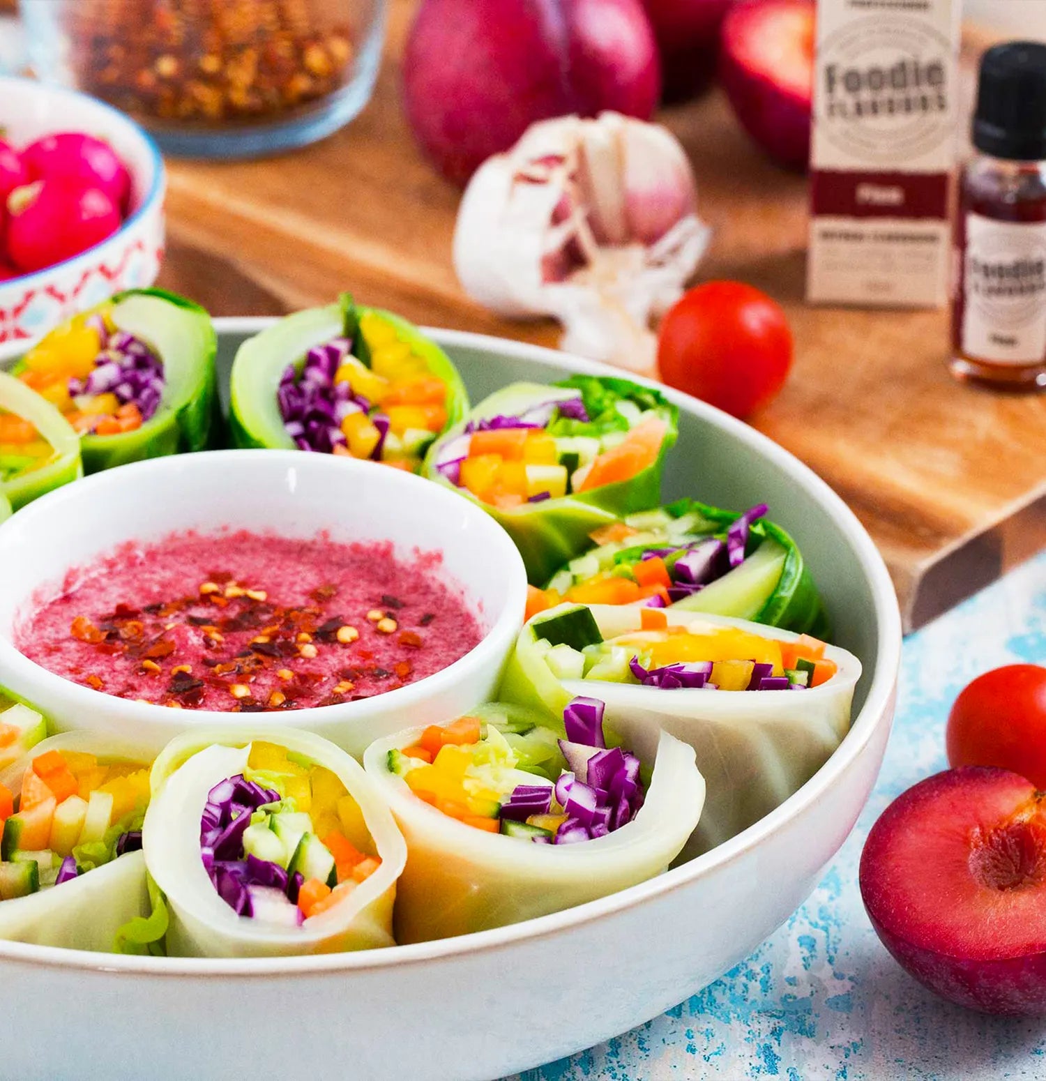 Vegetable Spring Rolls With Plum Sauce