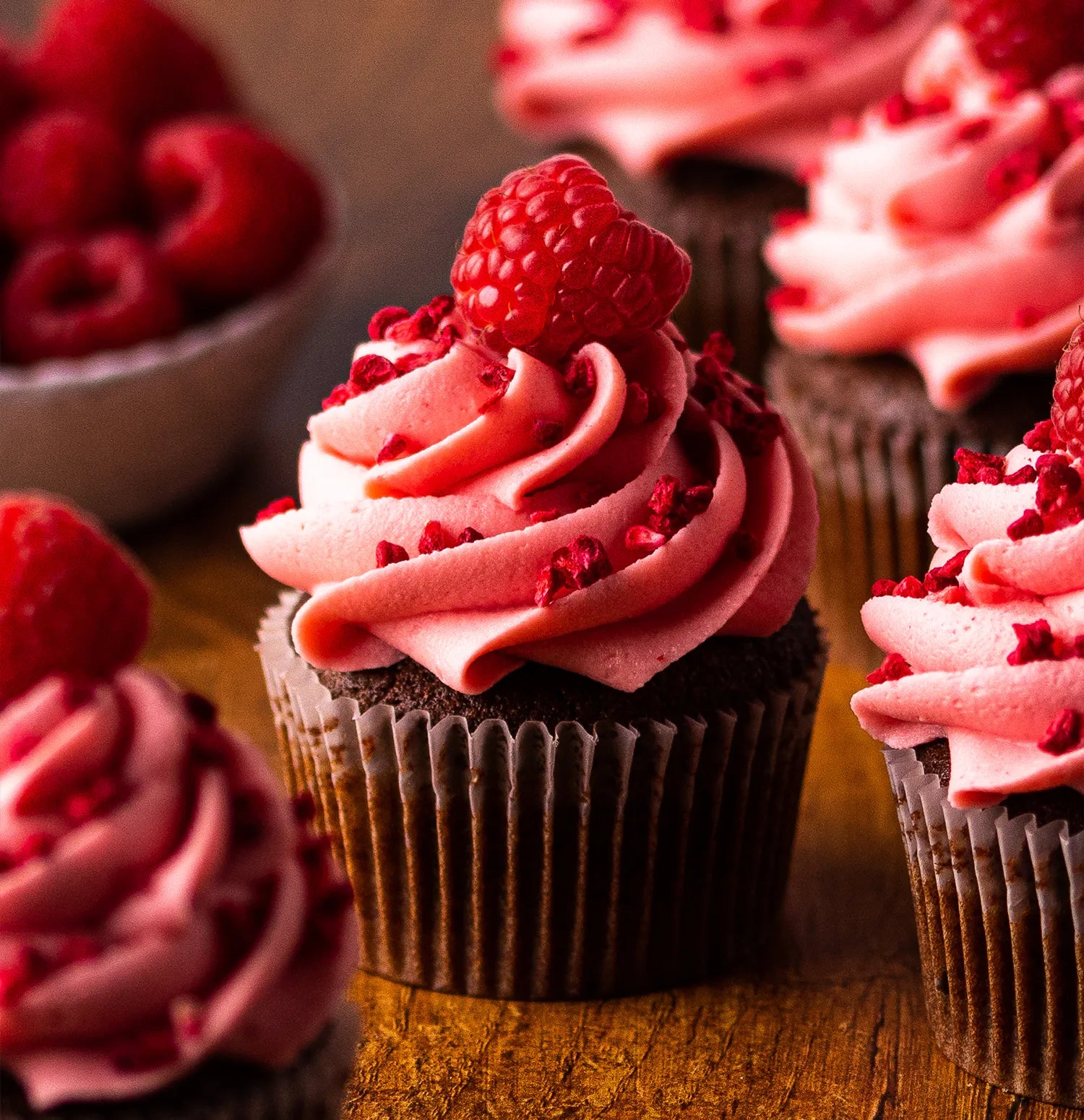 Chocolate & Raspberry Cupcakes