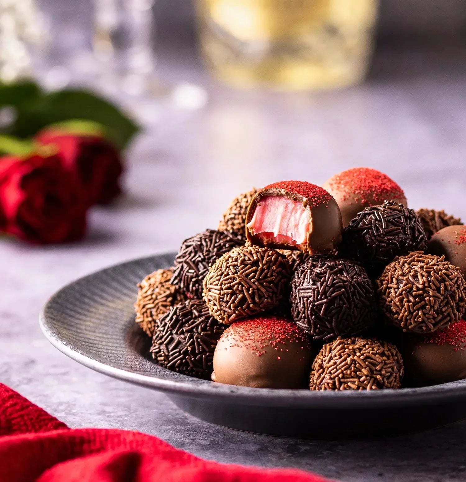 Rose & Sparkling Wine Chocolate Truffles
