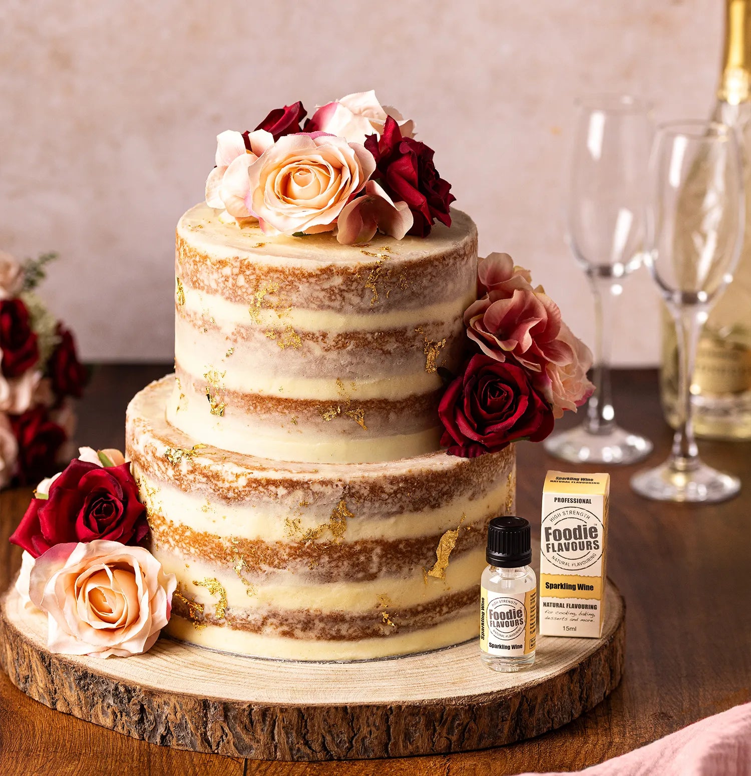 Sparkling Wine Wedding Cake