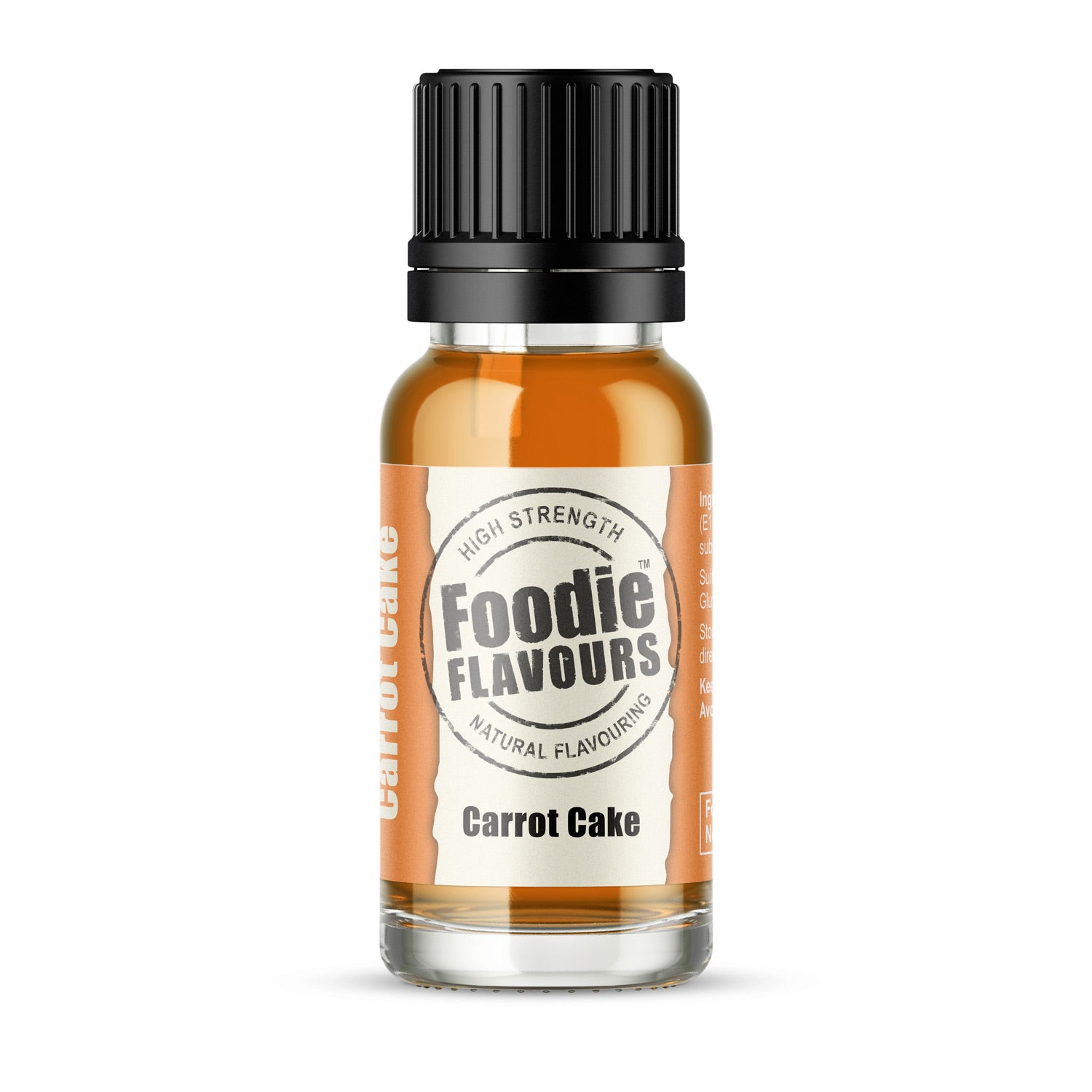 Carrot Cake Natural Flavouring, Vegan, High Strength, Foodie Flavours 15ml Glass bottle