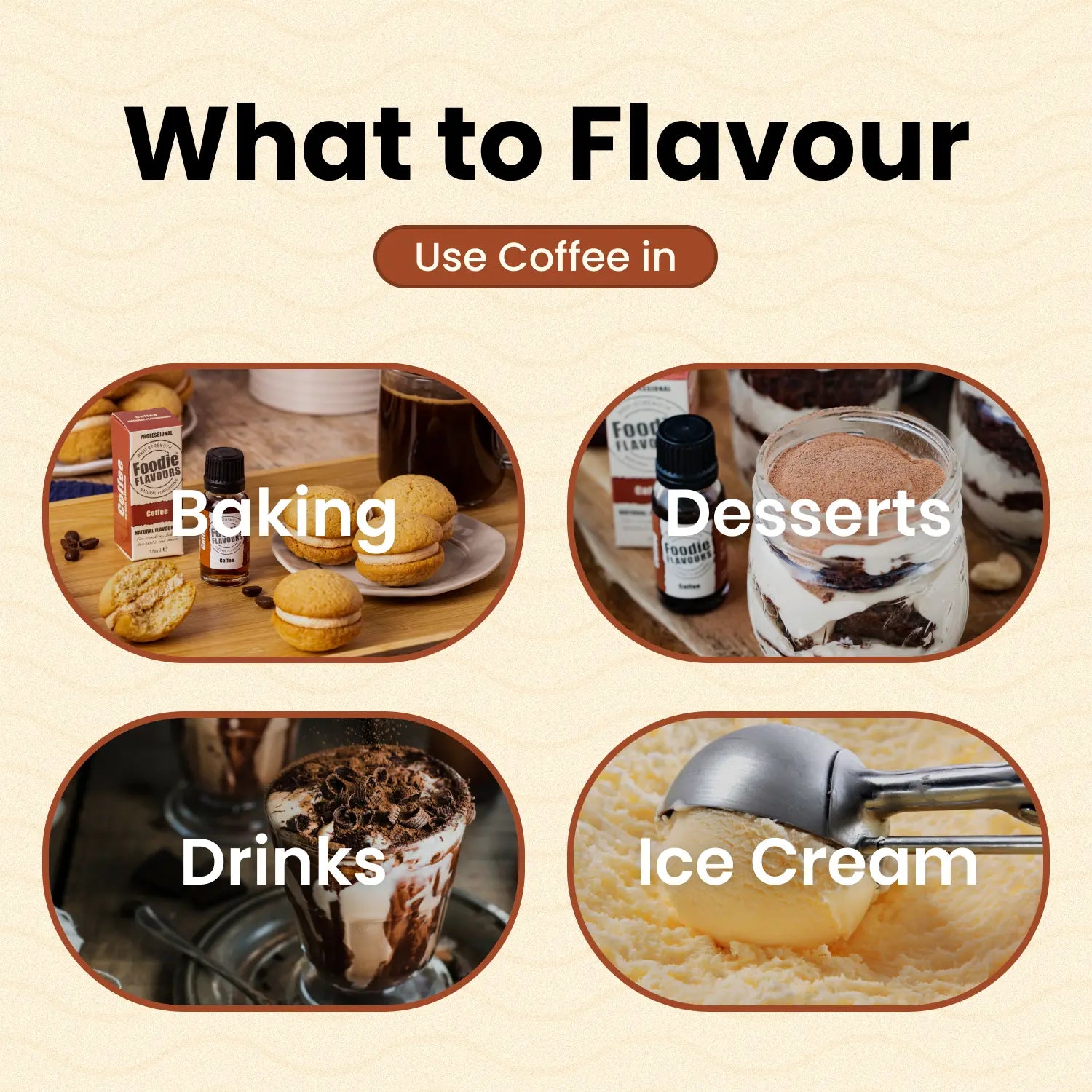 Guide to flavouring bakes, desserts, drinks and ice cream with coffee natural flavouring