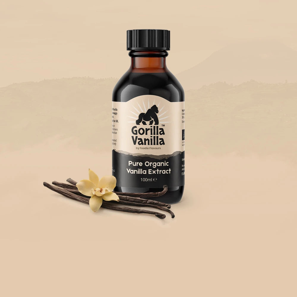Bottle of Gorilla Vanilla, organic vanilla extract.