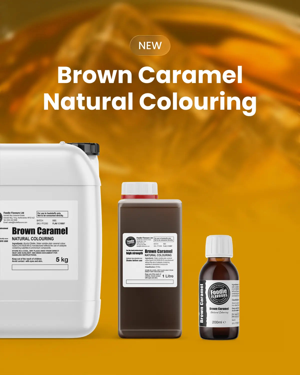Bottles of Brown Caramel Natural Colouring E150a