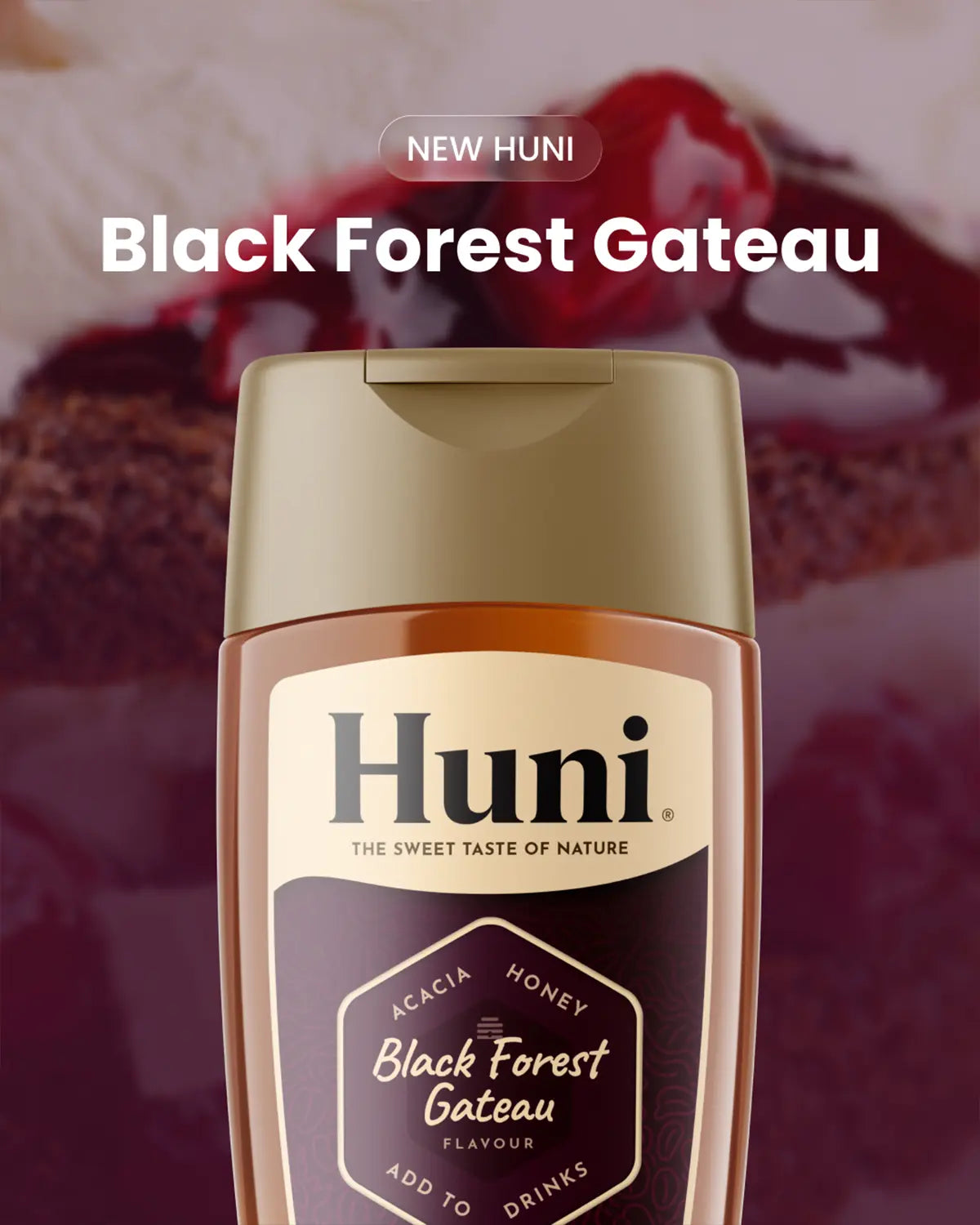 New Black Forest Gateau flavoured Huni natural coffee syrup