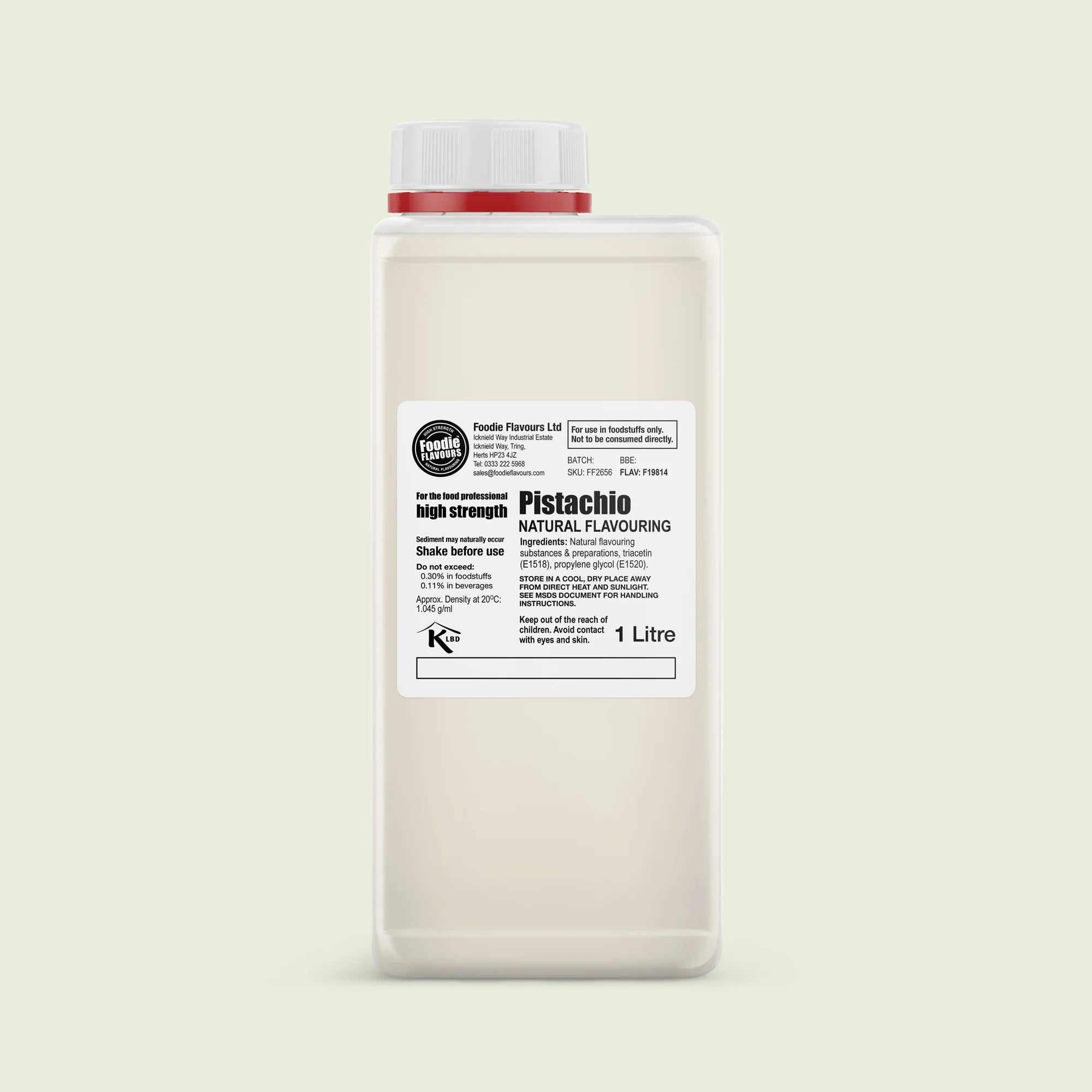 Pistachio natural flavouring foodie flavours 1 litre bottle