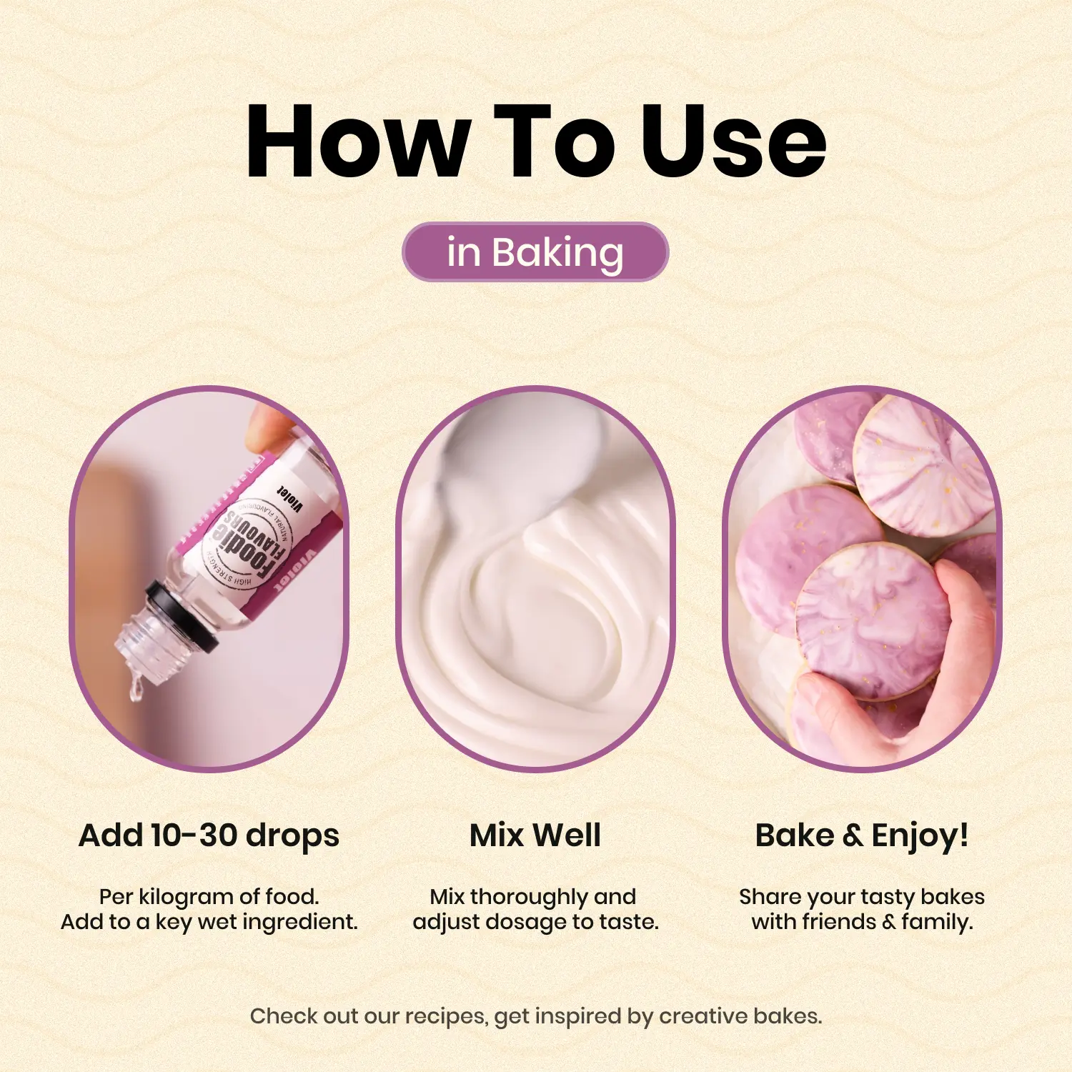 how to use violet flavouring in baking