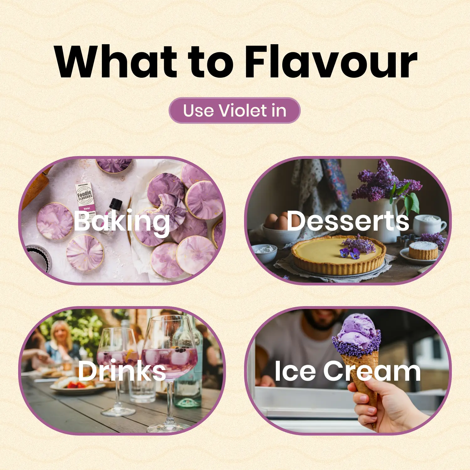 for baking, desserts, drinks, ice cream