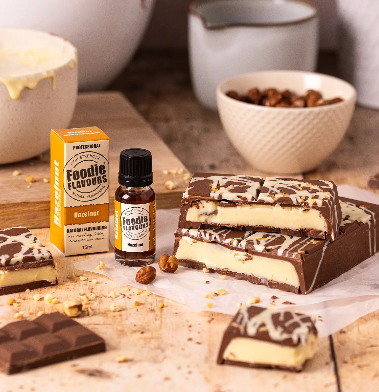 Hazelnut Stuffed Chocolate Bar