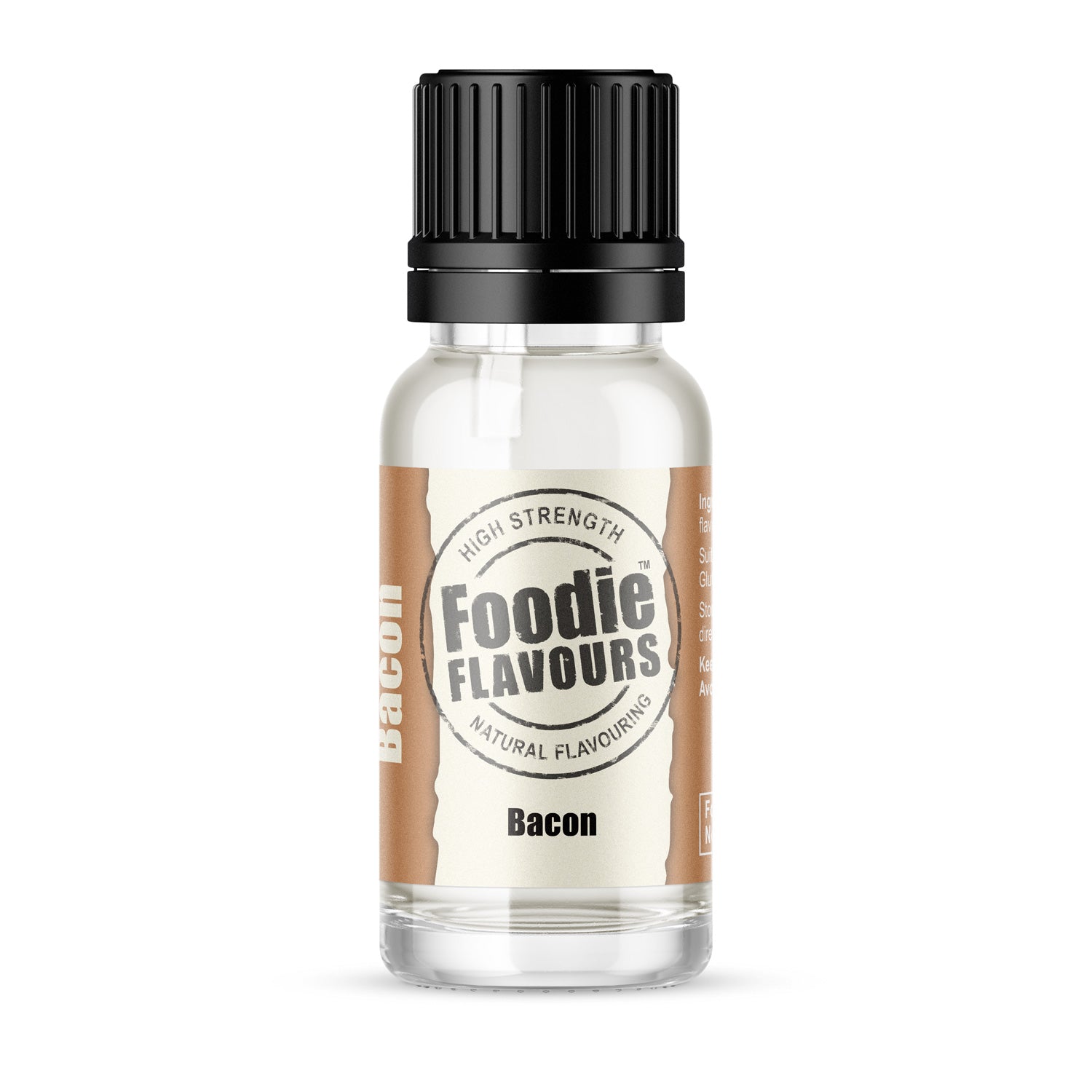 Bacon Natural Flavouring, Vegan, High Strength, Foodie Flavours 15ml Glass bottle