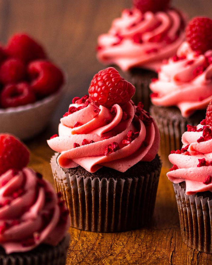 Chocolate & Raspberry Cupcake Recipe | Foodie Flavours