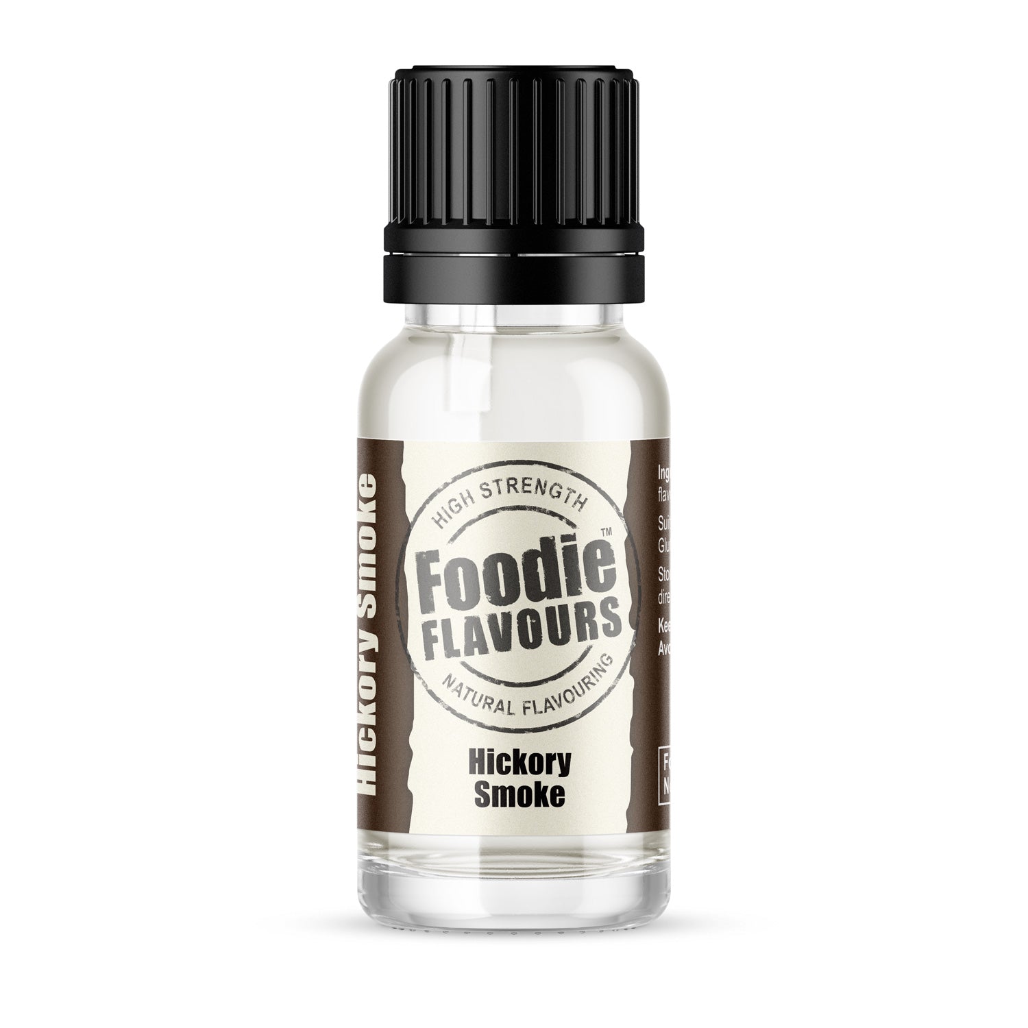 Glass Bottle of Foodie Flavours Hickory Smoke natural flavouring