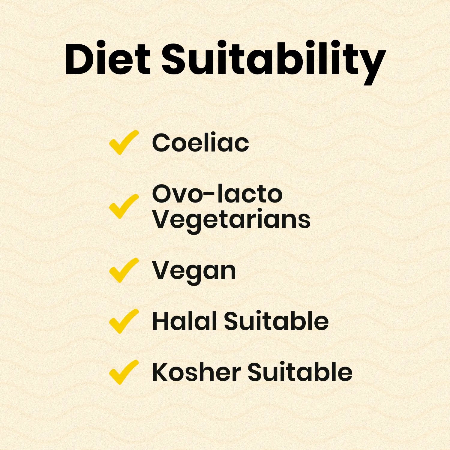 List of diet suitability categories for pineapple natural flavouring. Coeliac, Vegetarian, Vegan, Halal suitable and kosher suitable