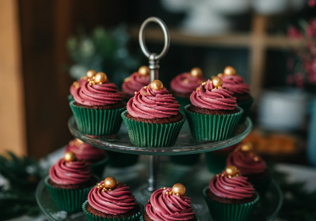 Xmas Pudding and Mulled Wine Mini Cupcakes