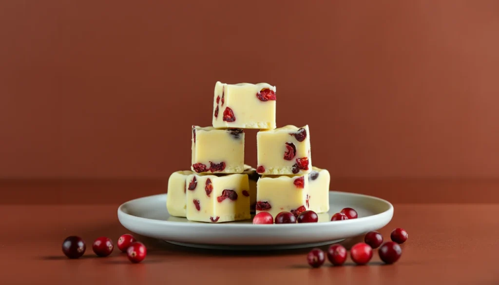 Cranberry and white chocolate fudge