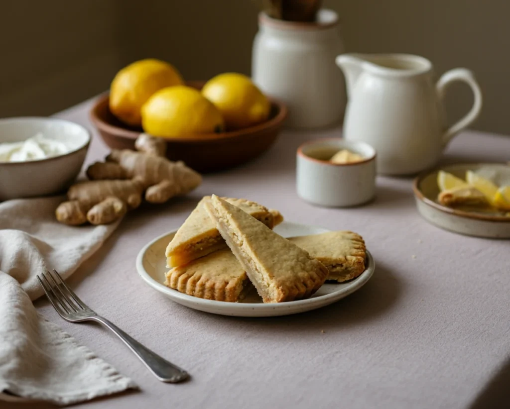 Lemon and ginger shortbread