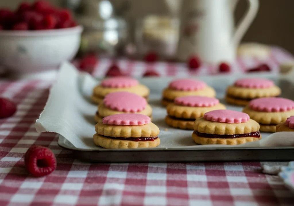 Raspberry and butterscotch cookies