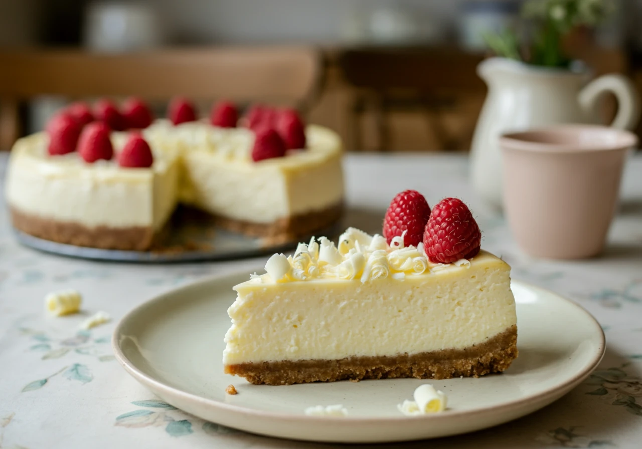 Raspberry & White Chocolate Cheesecake