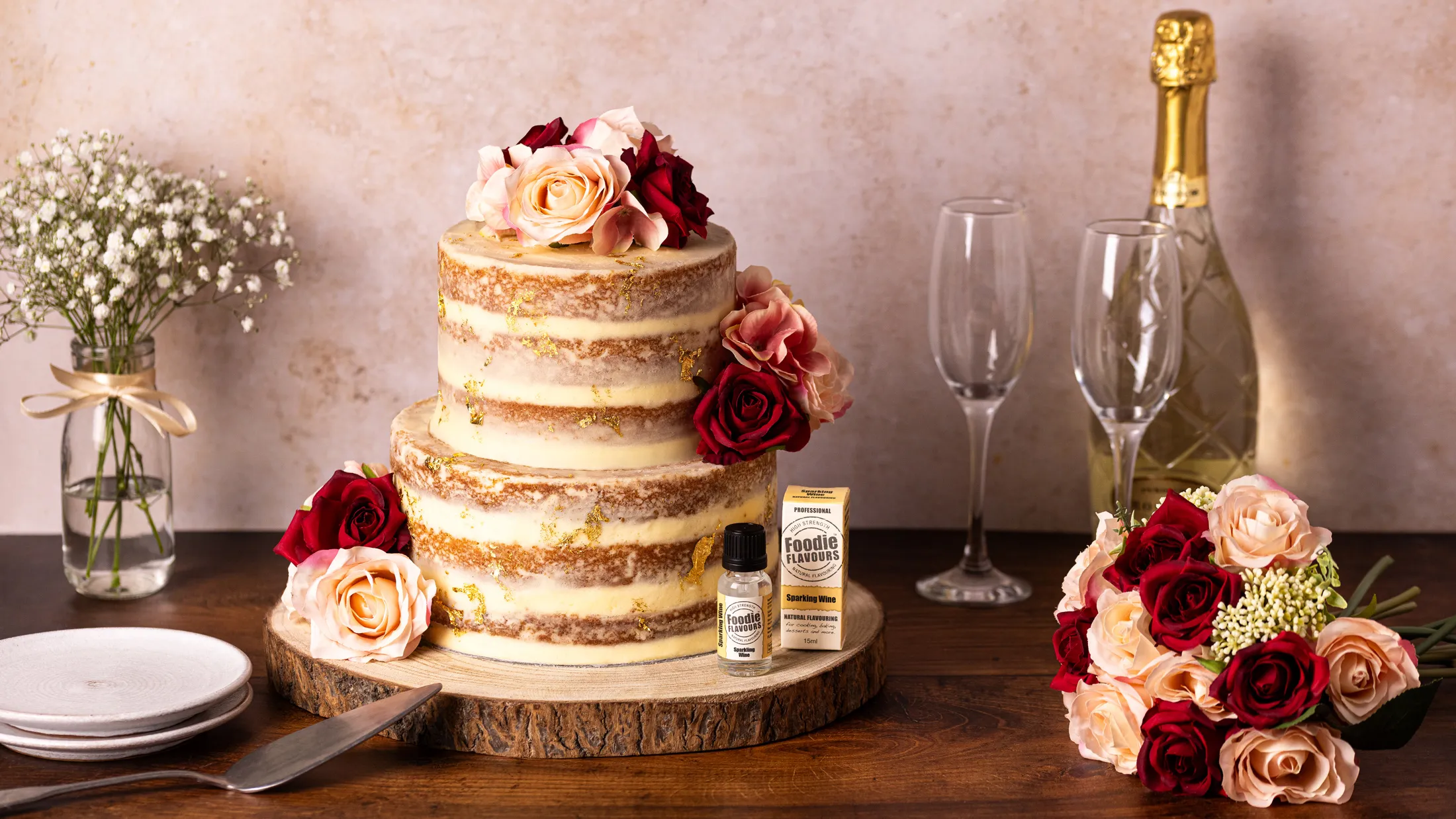 Sparkling Wine Wedding Cake