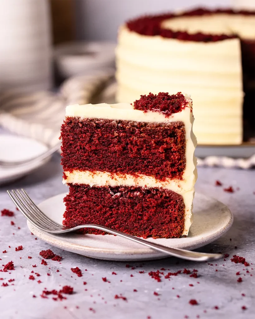 Red velvet cake with cream cheese buttercream